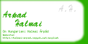 arpad halmai business card